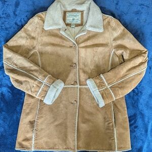 Vintage St. John's Bay Tan Suede Jacket wth Sherpa Lining